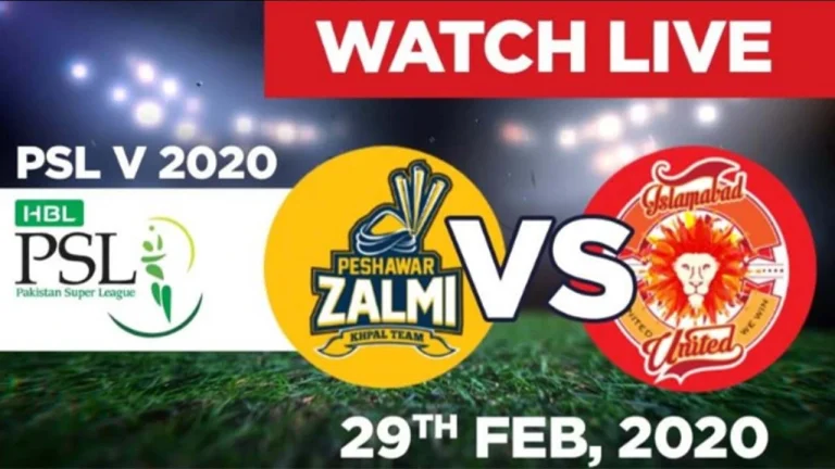 Live PSL Match Today Online-Peshawar Zalmi vs Islamabad United